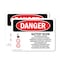 Signmission Battery Room Authorized Personnel Only Danger Sign, Vinyl Decal, 10in W x 7in L, 2PK OS-2PACK-DS-D-710-L-1842 - alternate 1